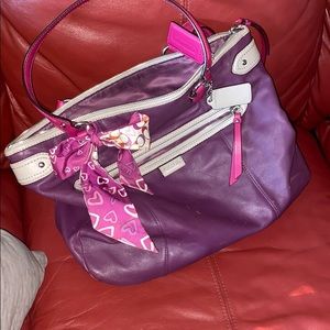 Coach purple tote bag